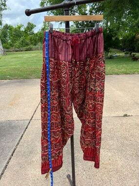 Custom made Boho Red Embroidered Harem Pants